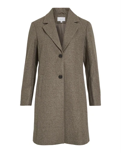 Vila - VIClaudia Button Coat Jakke - Falcon 